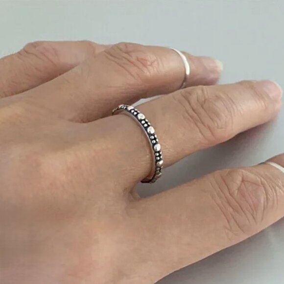 STERLING SILVER .925 Bali Design Bead Ring - Picture 1 of 5